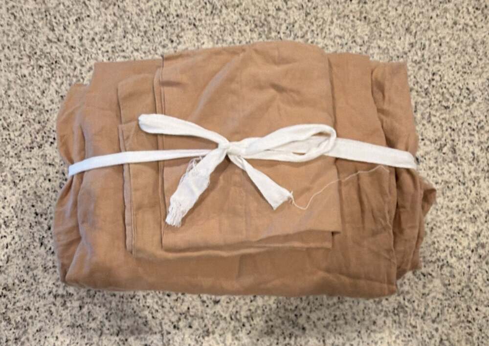 Quince 100% European Linen Sheet Set Queen in Desert Sunset